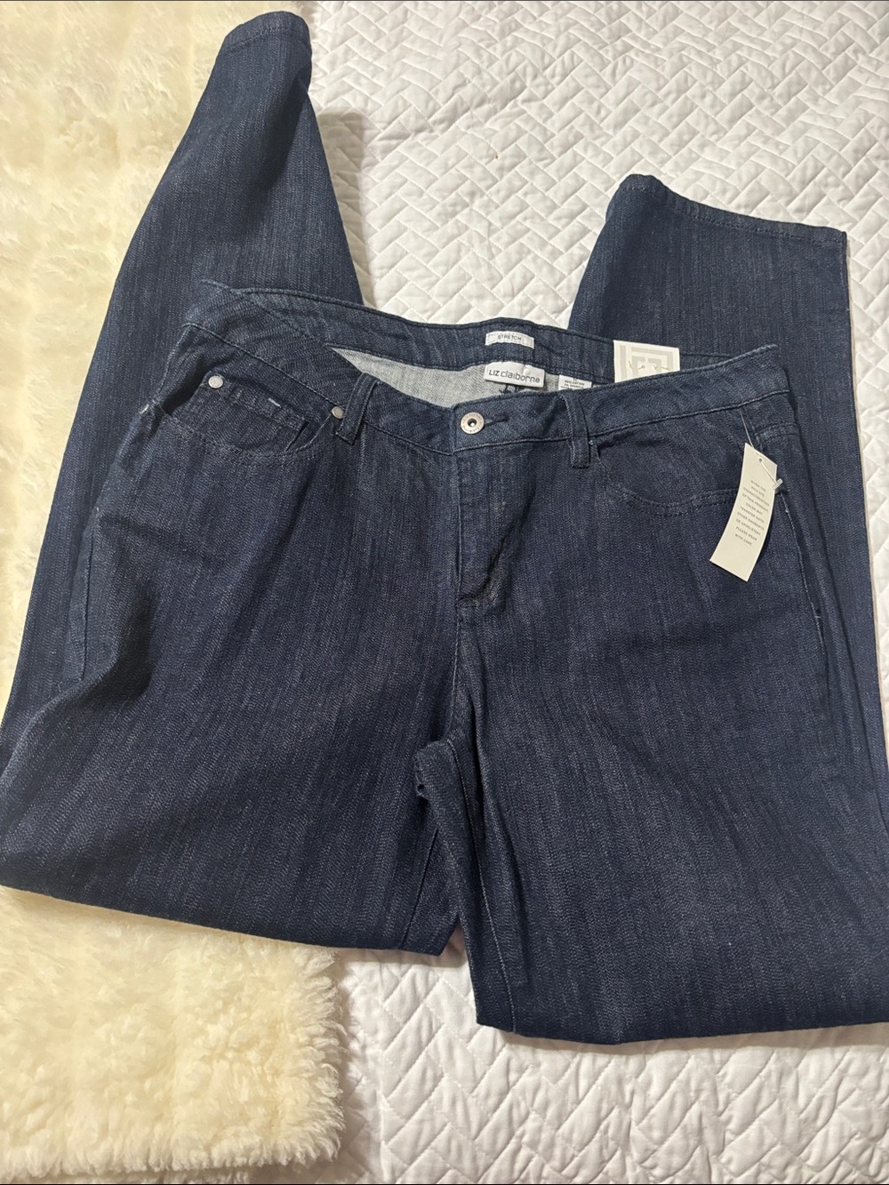NWT Liz Claiborne Dark Indigo Straight-Leg Jeans